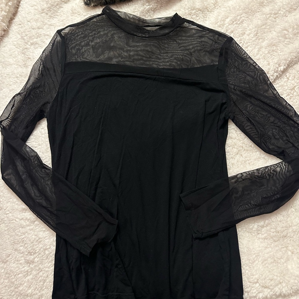 Half sheer black top